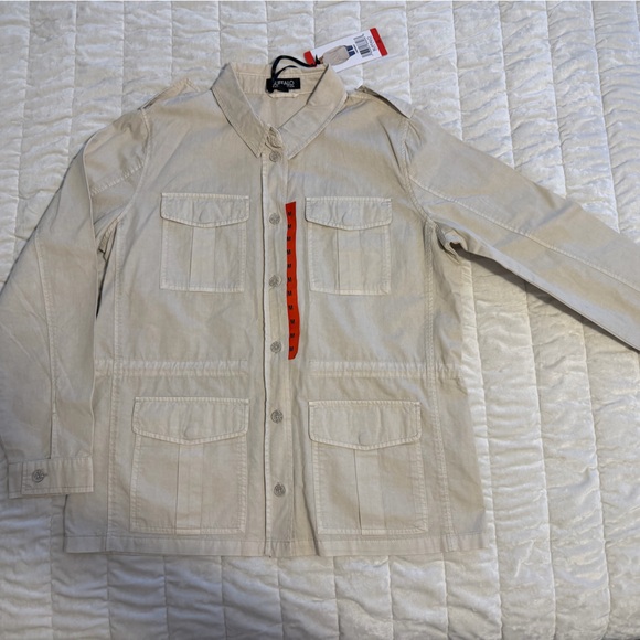 Buffalo David Bitton Jackets & Blazers - Buffalo David Bitton Beige Utility Jacket with Red Accent